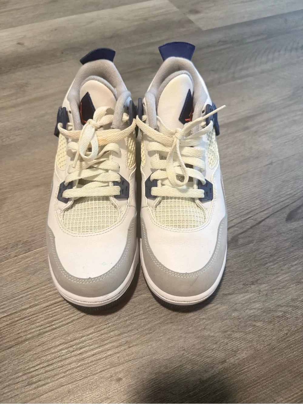 Jordan Kids White and Blue Retro Style Sneakers